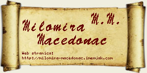 Milomira Macedonac vizit kartica